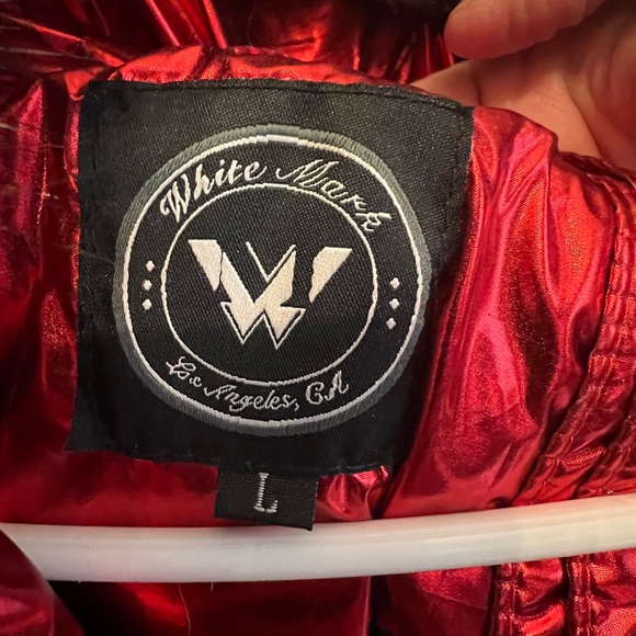 Red metallic coat by White Mark size Large - Picture 4 of 4